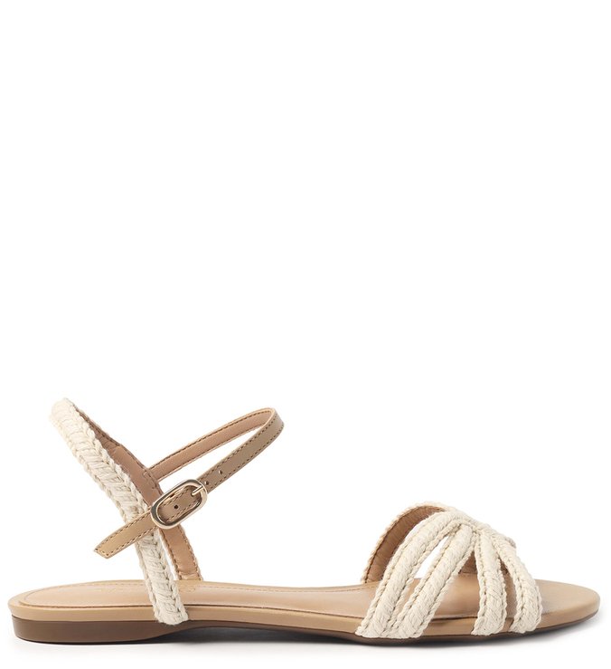 Sandália Rasteira Off-White Tramada