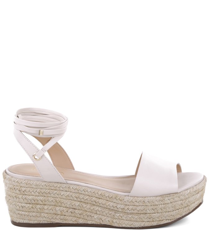 Flatform Lace-up Couro Off-White