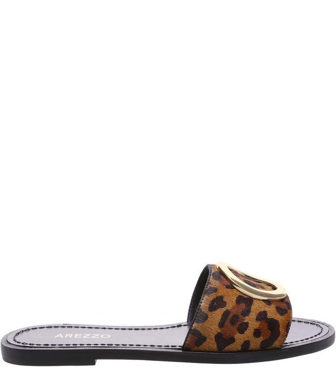 Chinelo Slide Metal Circular Animal Print