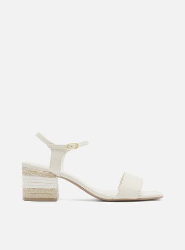 Sandália Off-White Salto Bloco Corda Detalhe