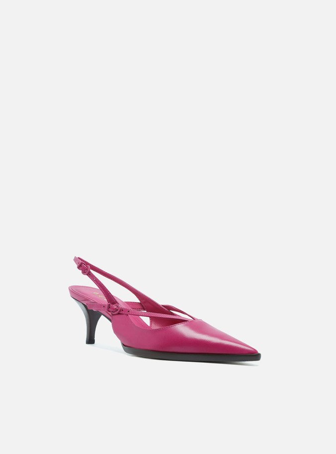 Scarpin Rosa Salto Baixo Tiras