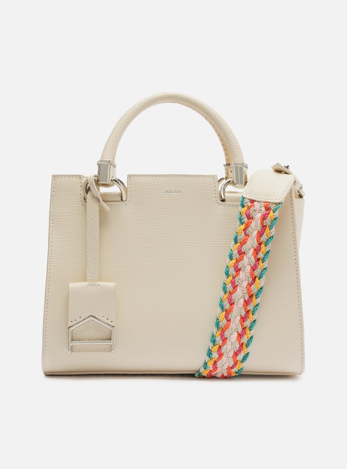 Bolsa Tote Branca Couro Abraccio Média Color
