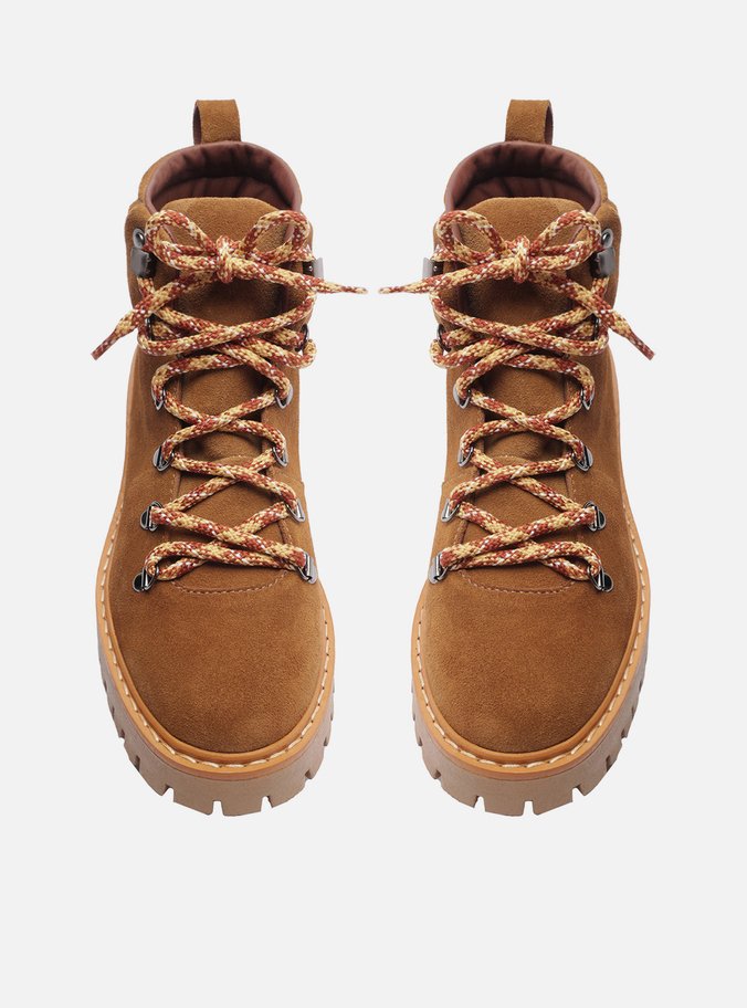 Coturno Marrom Suede Tratorado Amarração