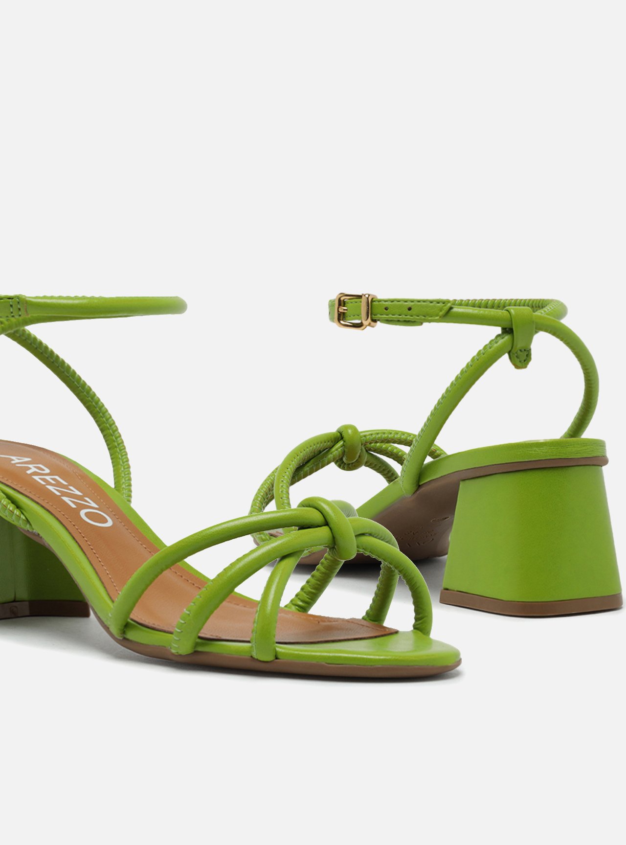 Sandália Verde Salto Bloco Custom Anklet — foto 4