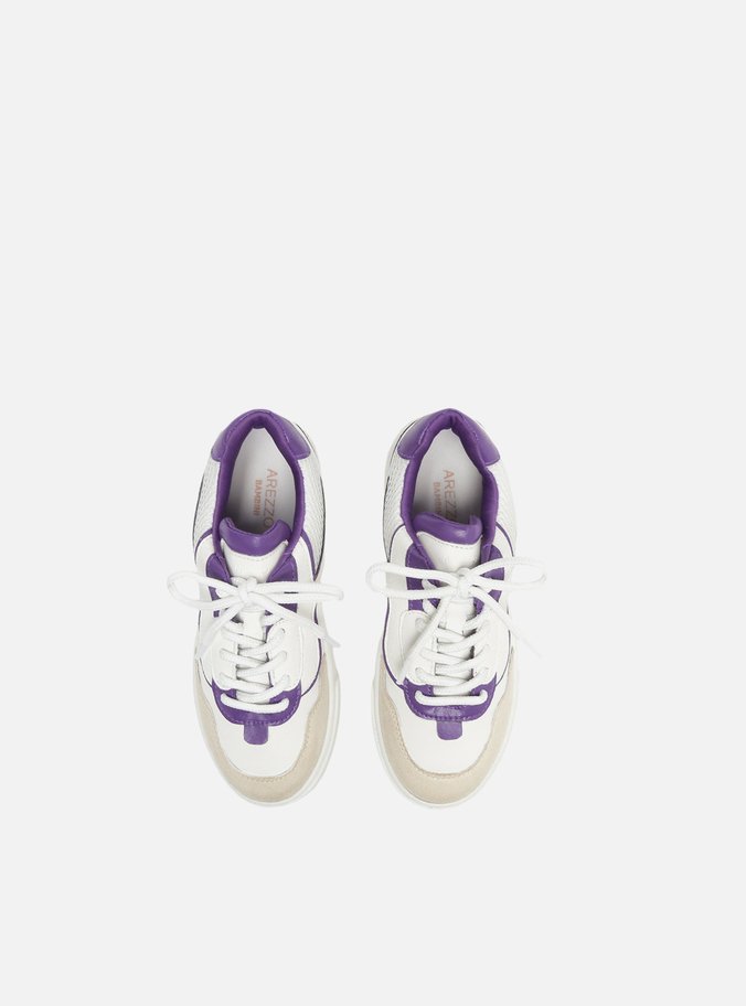 Tênis Infantil Branco Roxo Flatform Bambini