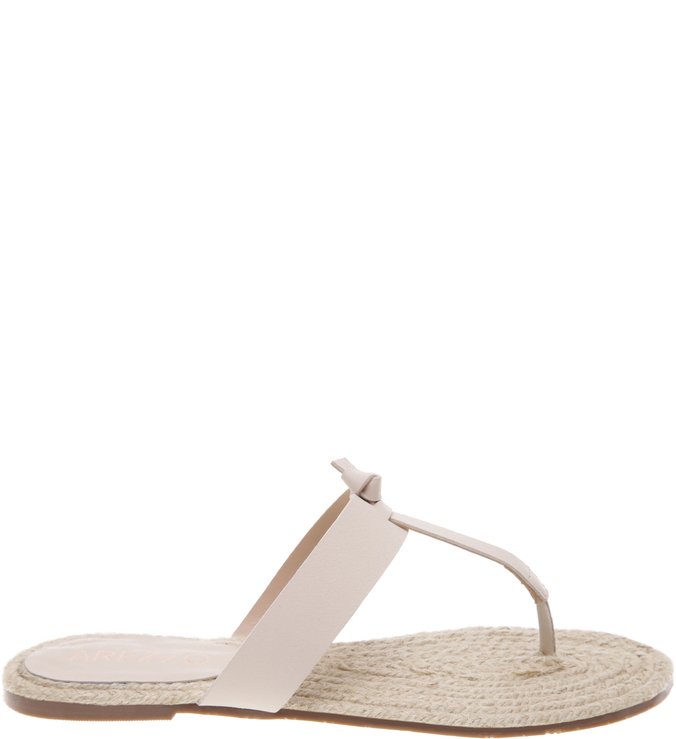 Chinelo Couro Beach Coral Off White