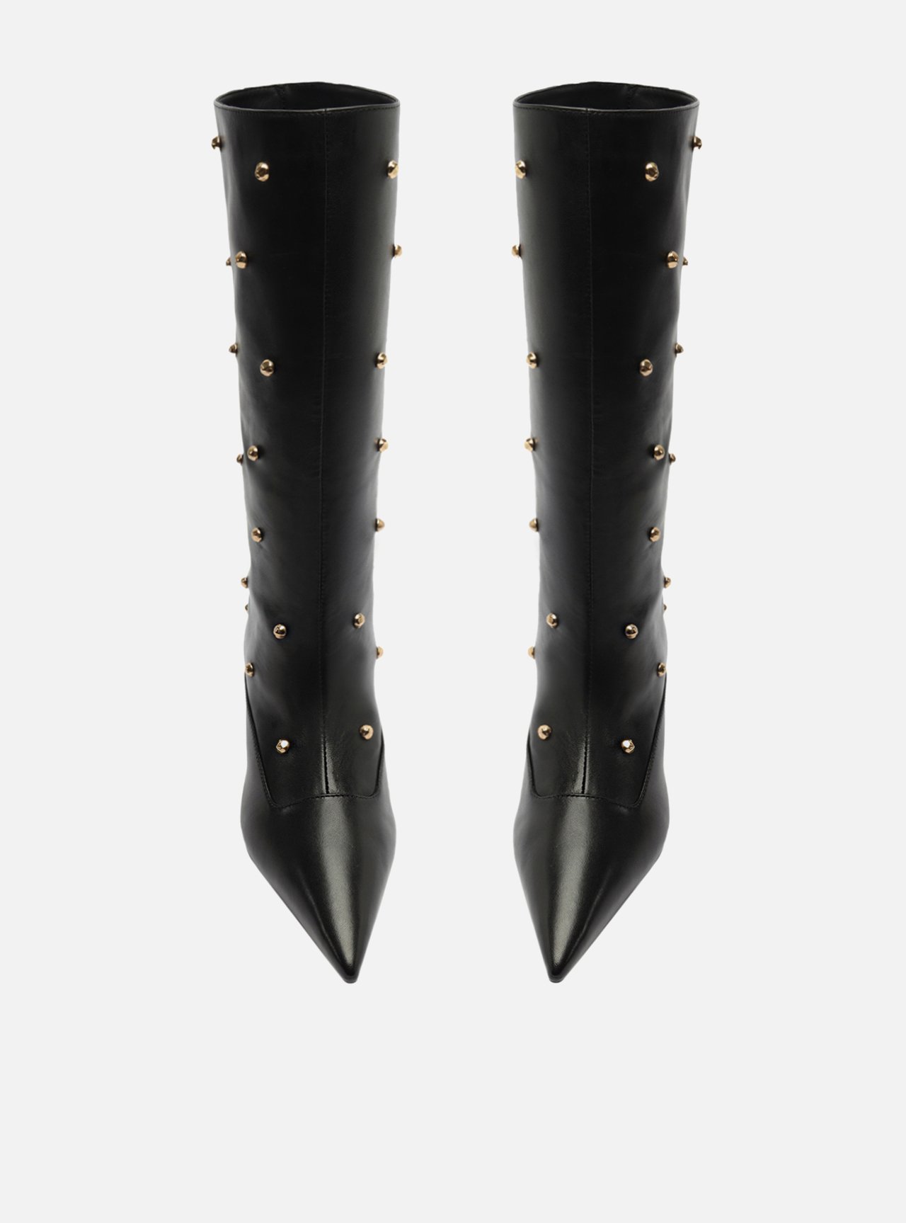 Bota Preta Couro Cano Médio Studs — foto 5