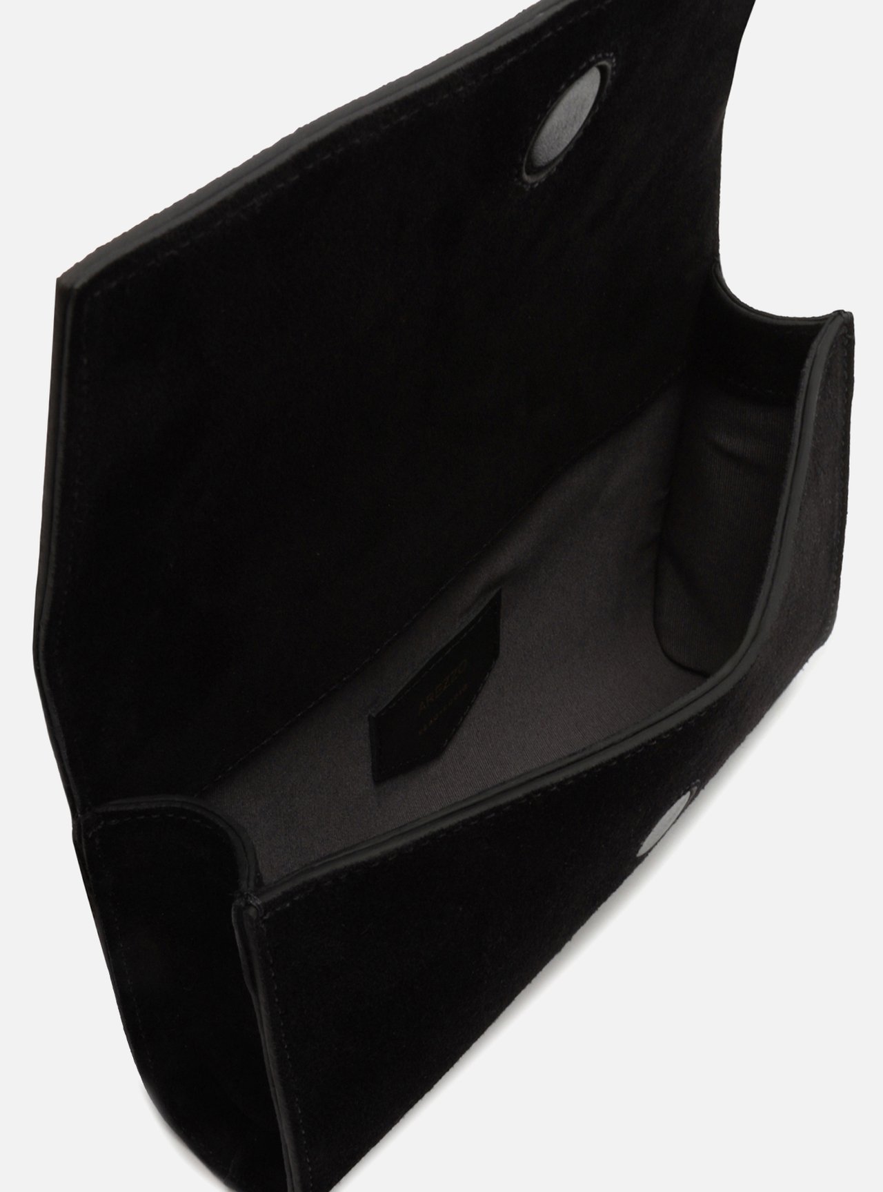 Bolsa Clutch Preta Camurça Pequena Cordão — foto 4