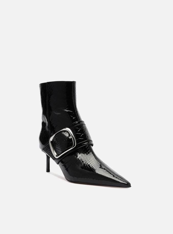 Bota Preta Snake Salto Fino Fivela