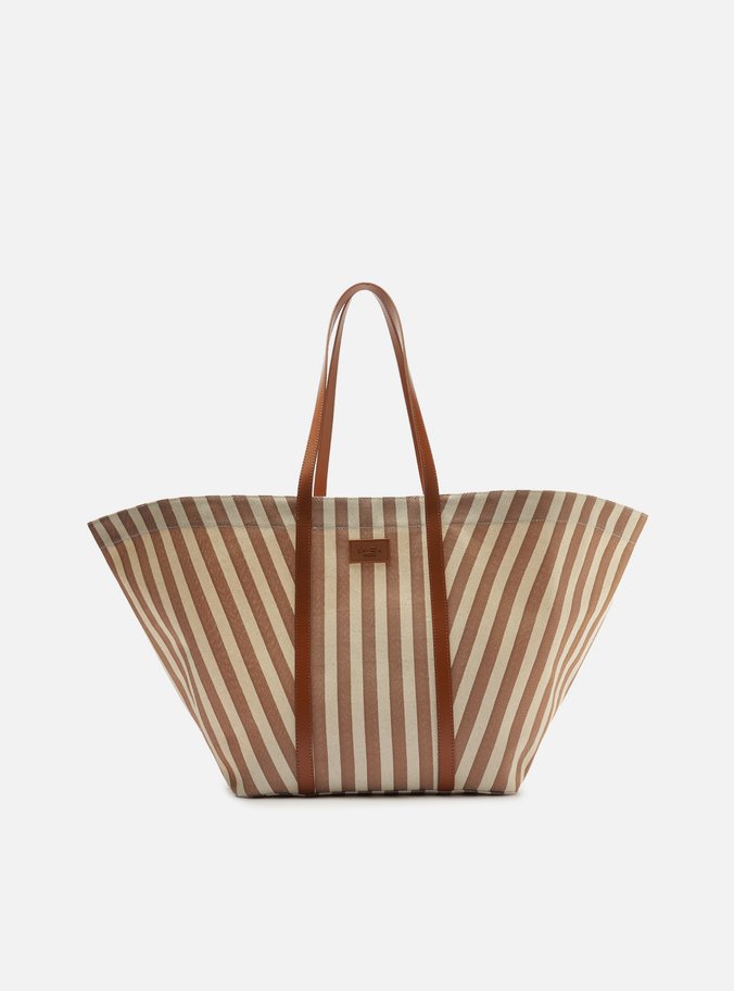 Bolsa Shopping Grande Marrom Listras
