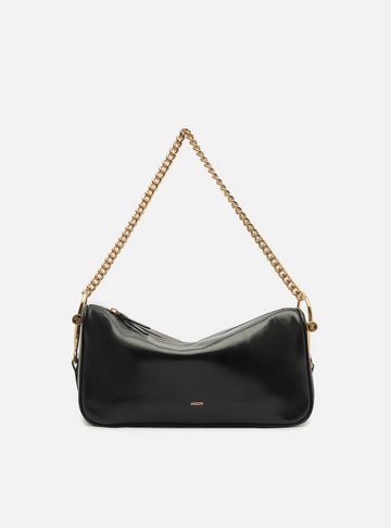 Arezzo — Bolsa Shoulder Preta Couro Média Corrente