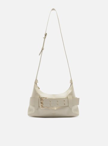 Bolsa Tiracolo Branca Média Tiras Fivela