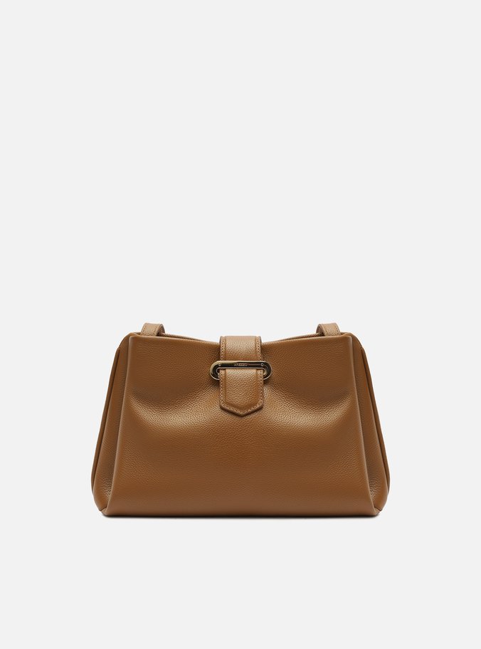 Bolsa Tiracolo Caramelo Couro Média Tira Metal