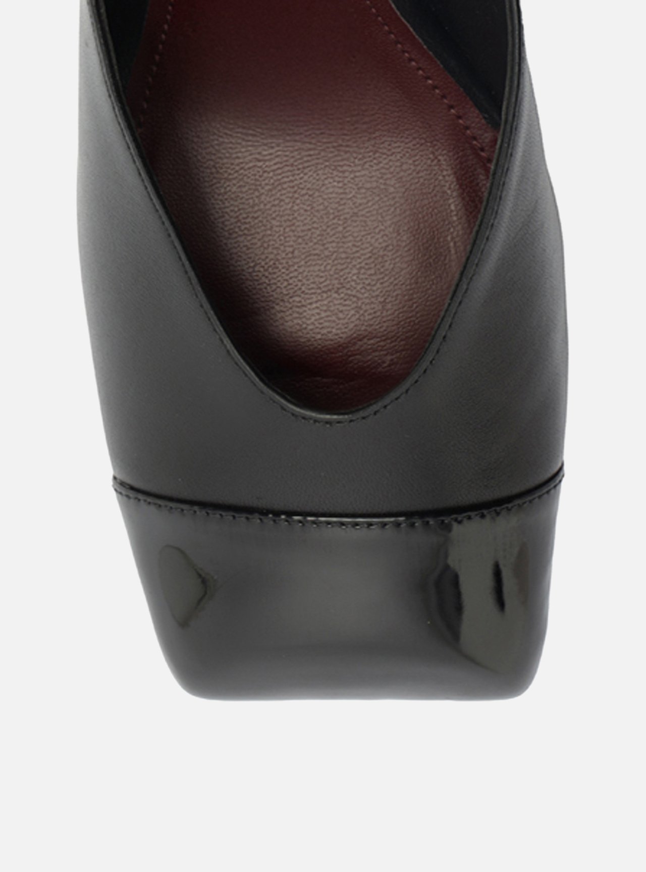 Mule Preta Salto Bloco Cap Toe — foto 5
