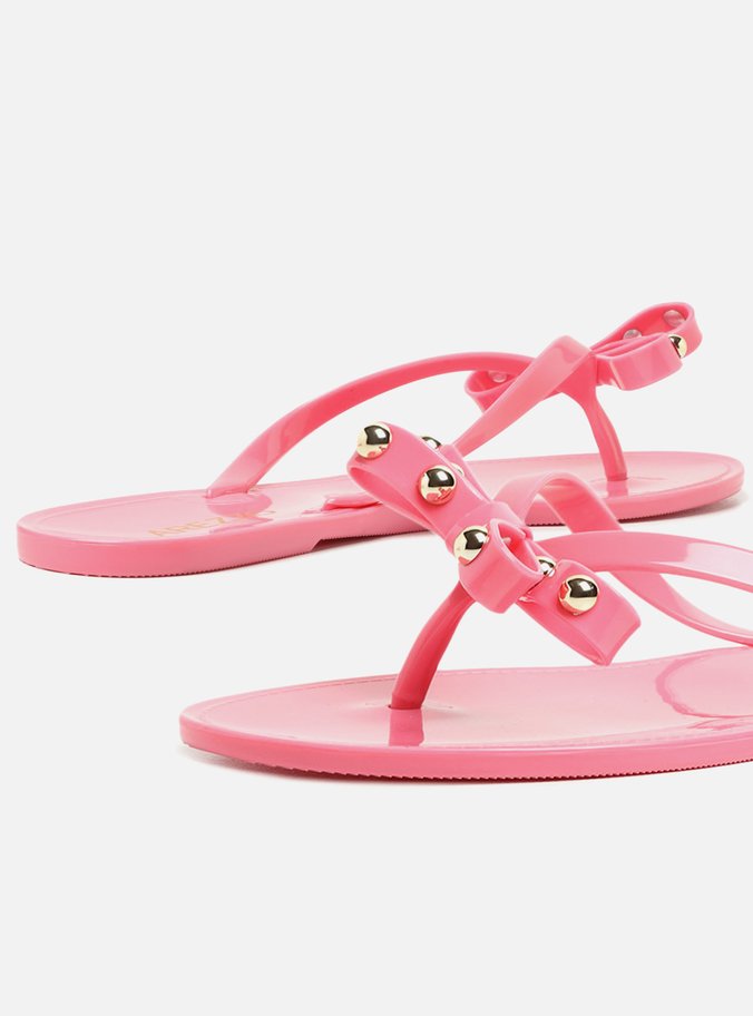 Rasteira Rosa Baby Flat Laço Brizza