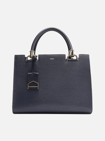 Bolsa Tote Azul Couro Abraccio Grande