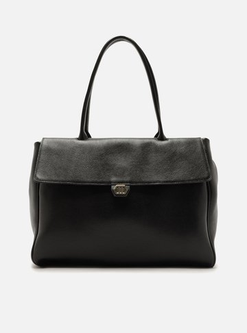 Arezzo — Bolsa Tote Couro Preta Grande
