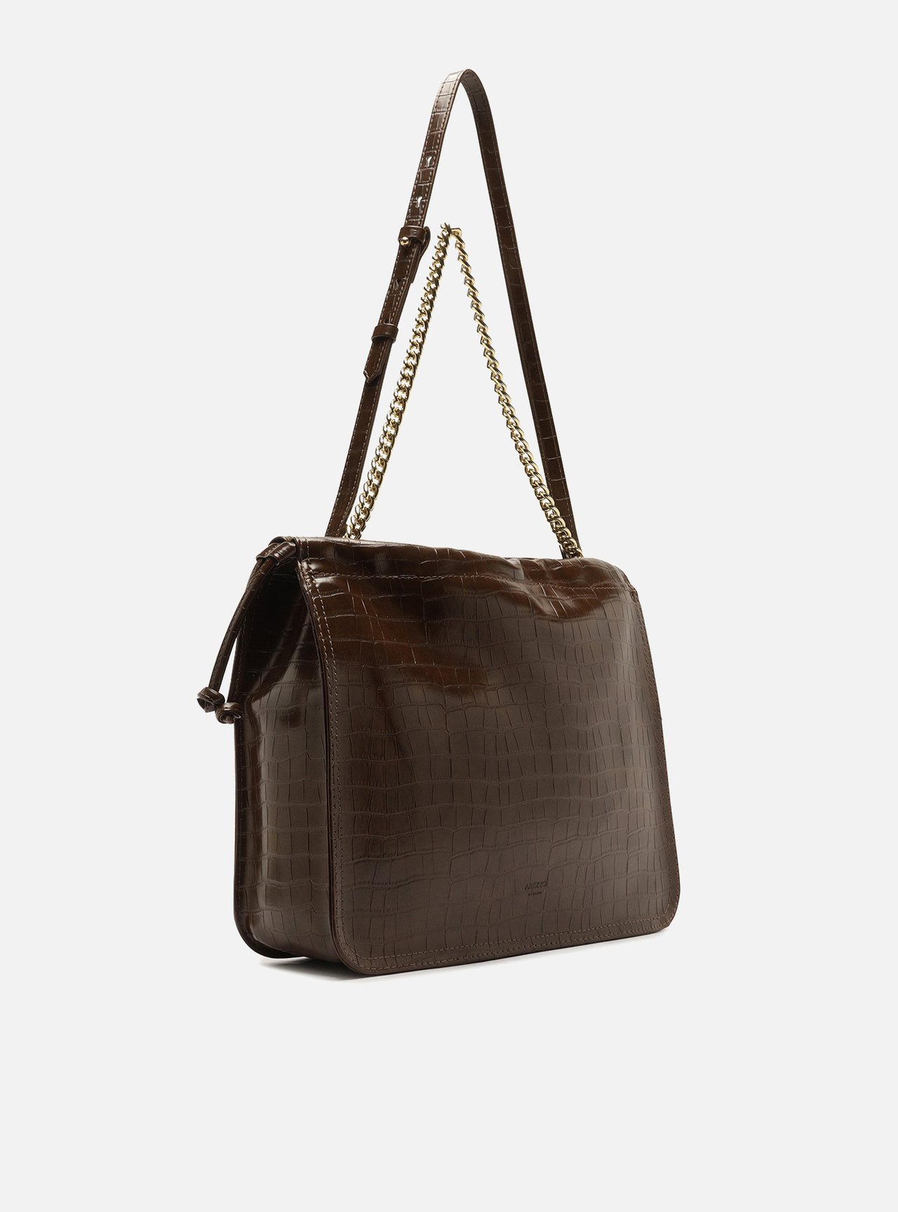 Bolsa Tote Marrom Média Croco Alça — foto 5