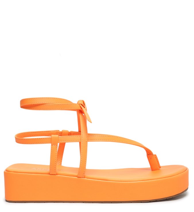 Sandália Laranja Flatform Amarração