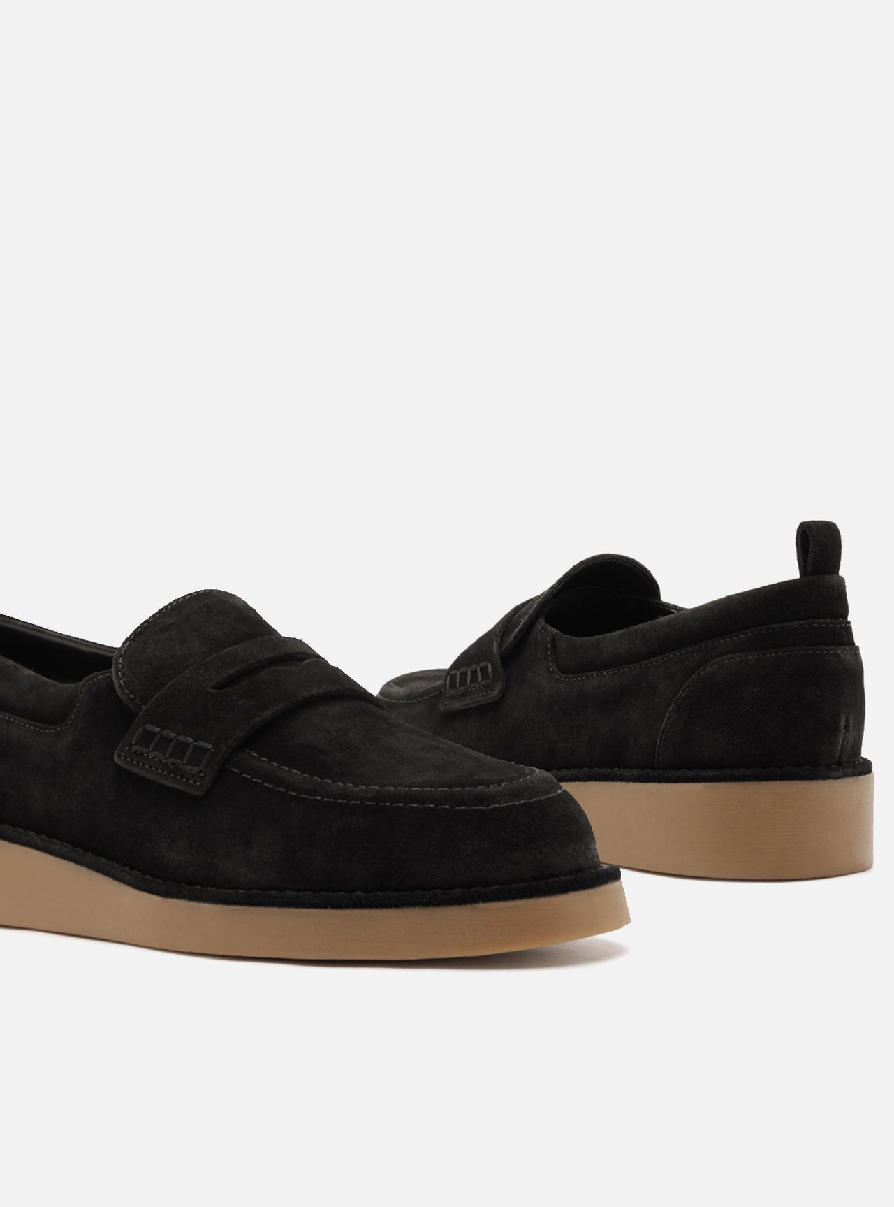 Mocassim Preto Acamurçado Flatform Tira — foto 4