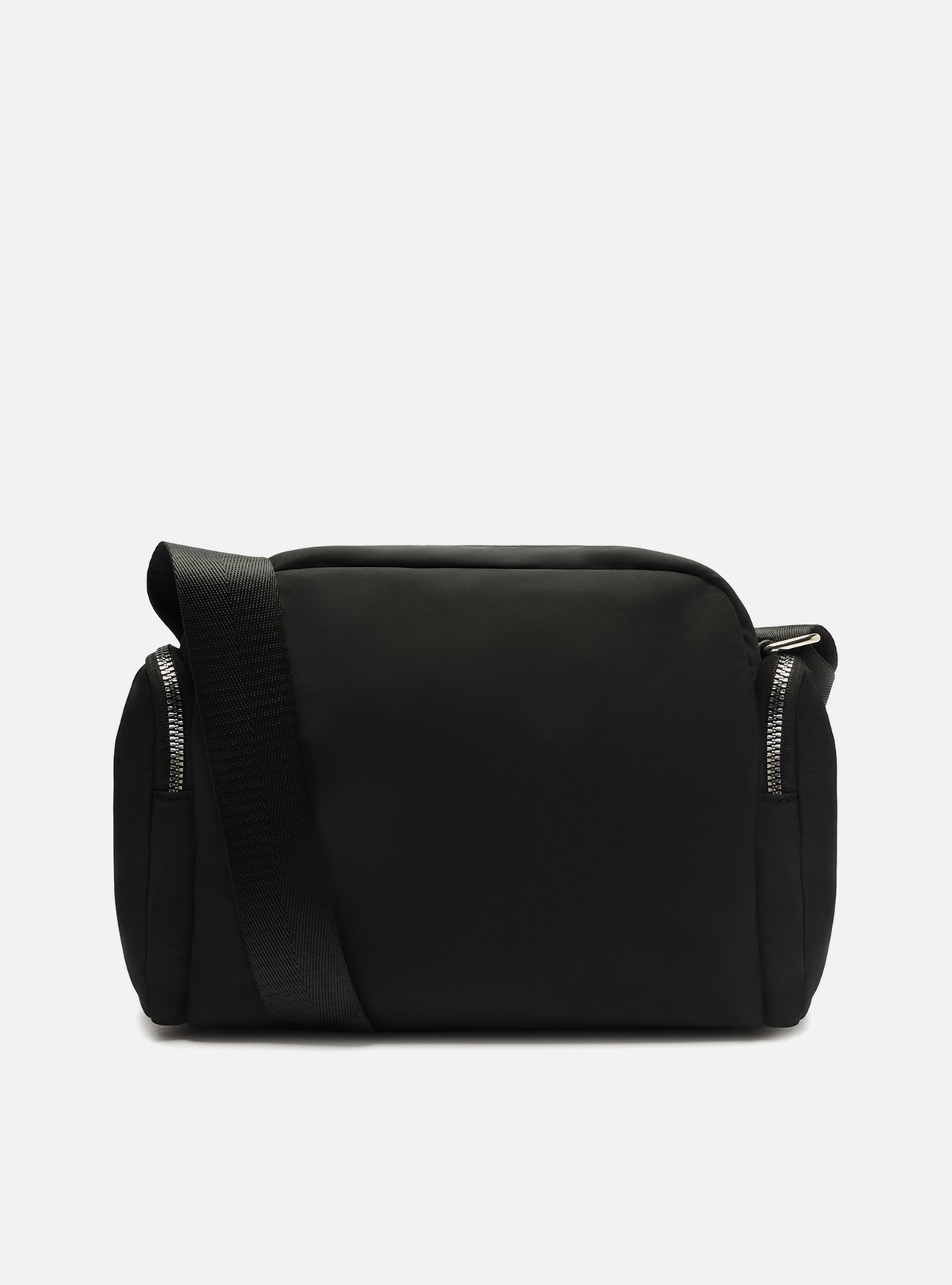 Bolsa Tiracolo Preta Nylon Média Bolso — foto 3