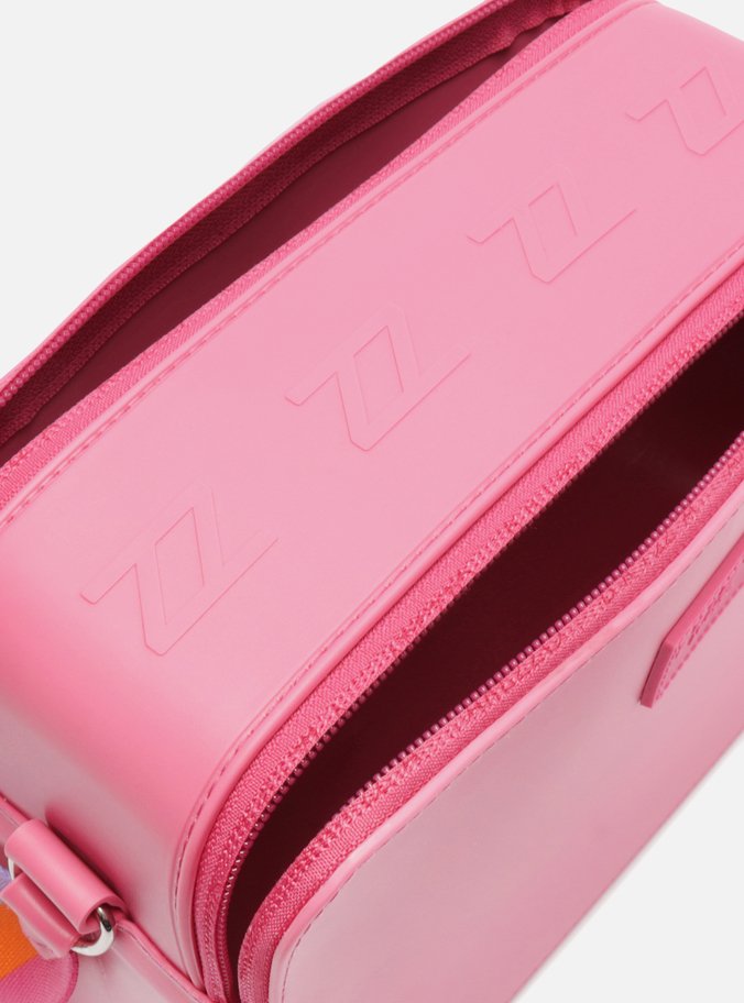 Bolsa Tiracolo Rosa Alça Colorida Brizza