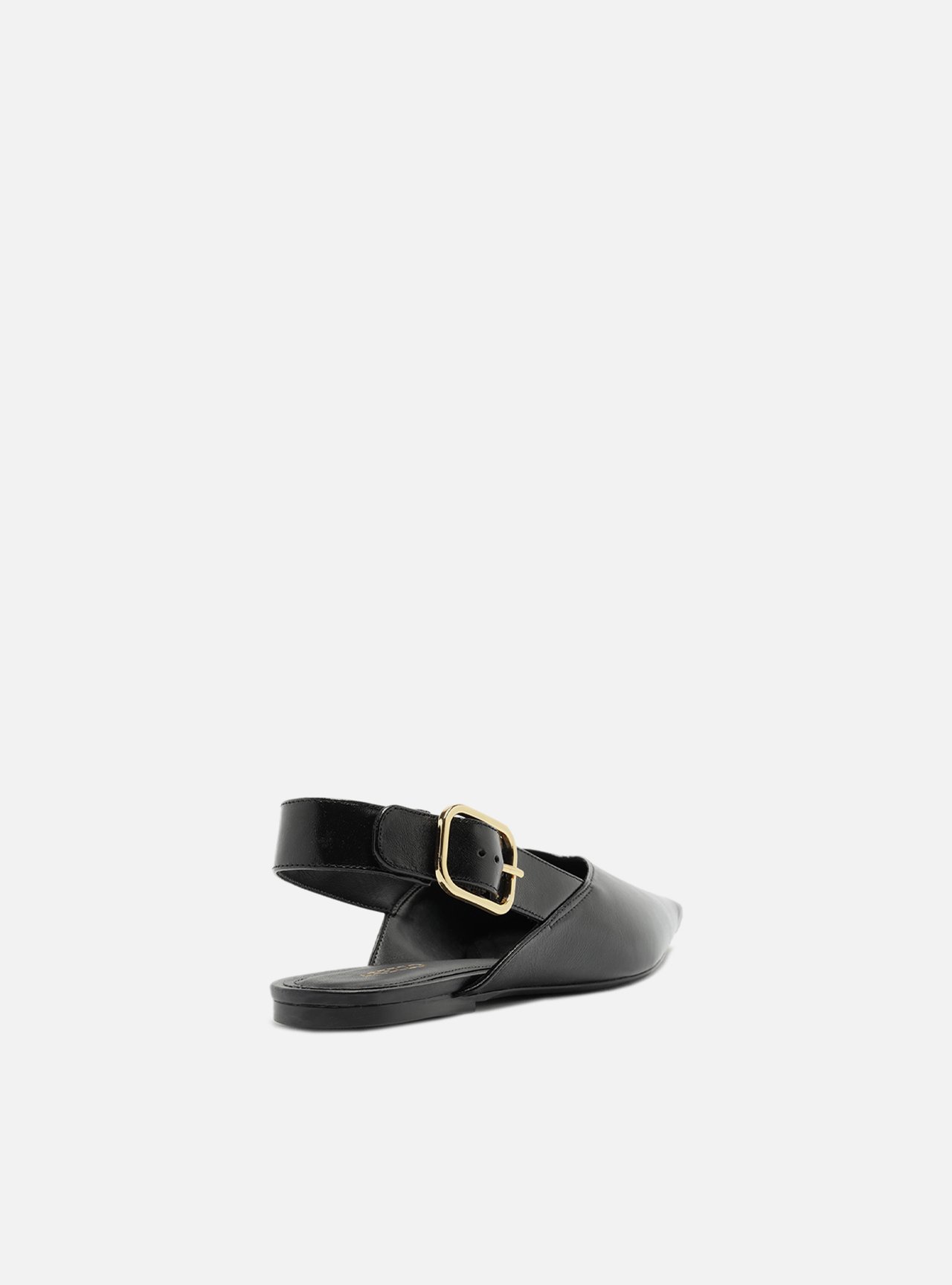 Sapatilha Preta Couro Slingback Fivela — foto 3