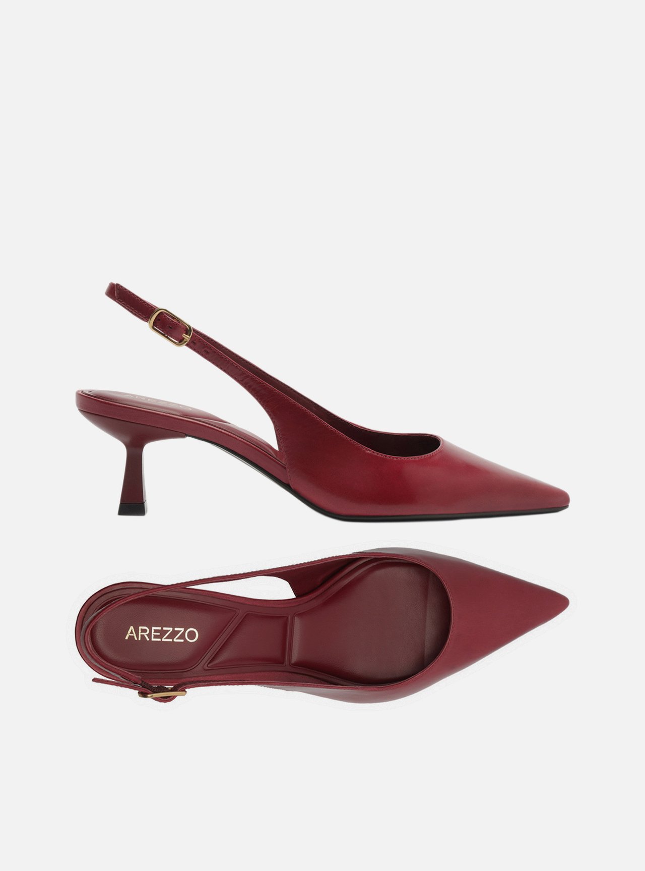 Scarpin Vermelho Couro Salto Fino Slingback — foto 5