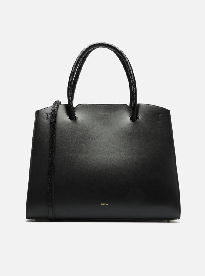 Bolsa Tote Preta Couro Grande Olie