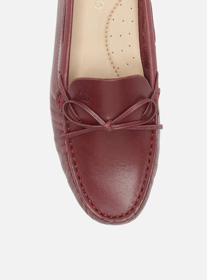 Mocassim Vermelho Couro Sola Emborrachada Retrô