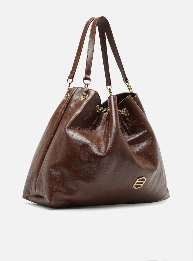 Bolsa Hobo Marrom Couro Grande Matelassê