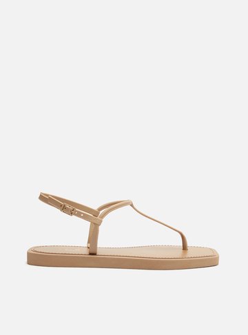 Sandália Rasteira Marrom Slim Square Brizza