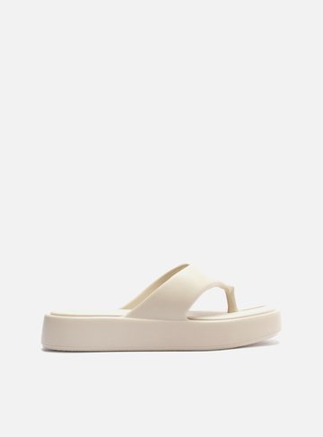 Sandália Branca Flatform Tira Larga