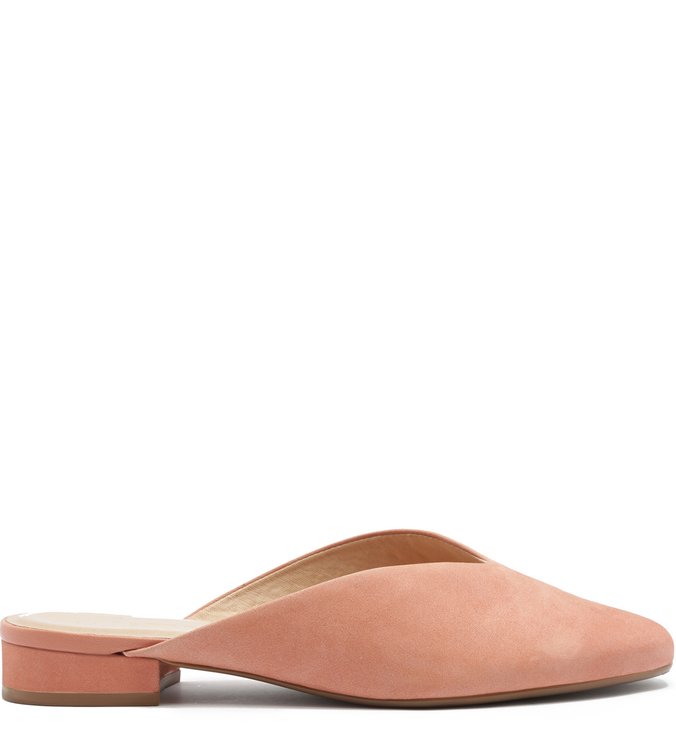 Mule Nobuck Soft Salto Rasteiro New Papaya
