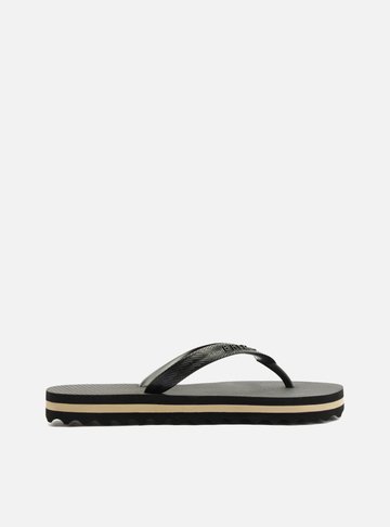Arezzo — Chinelo de Dedo Preto Flatform Tiras Brizza