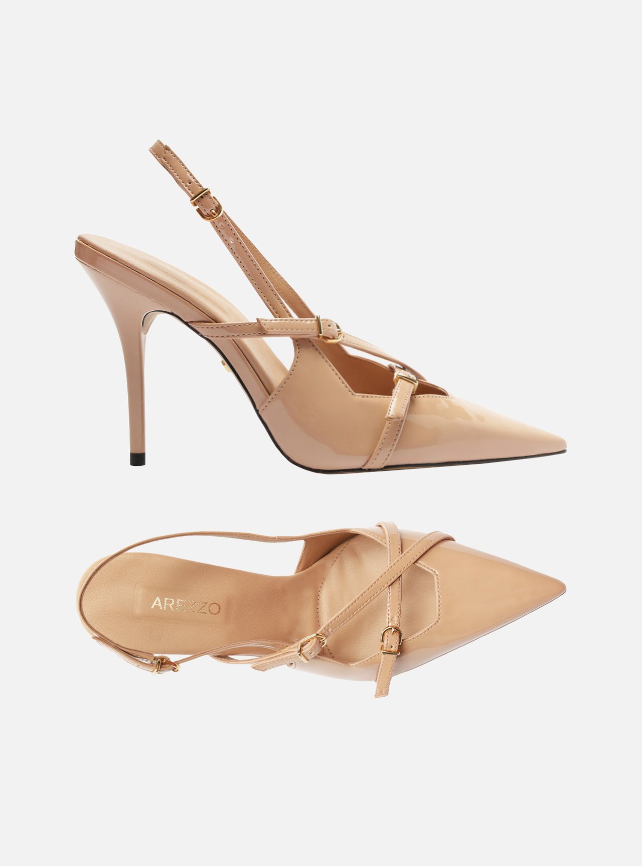 Scarpin Nude Verniz Salto Alto Slingback Amélia — foto 5