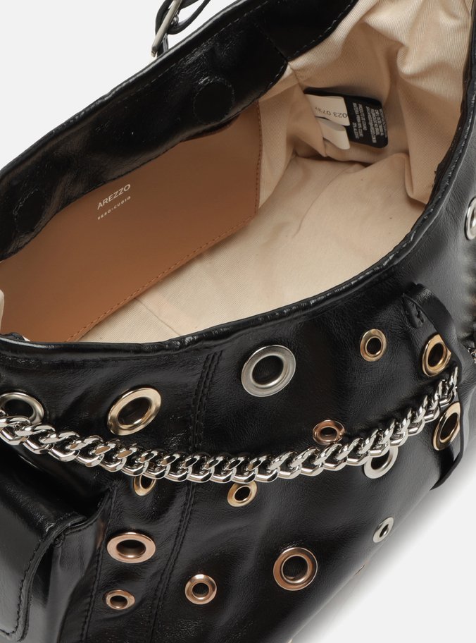 Bolsa Tiracolo Preta Couro Pequena Ilhoses