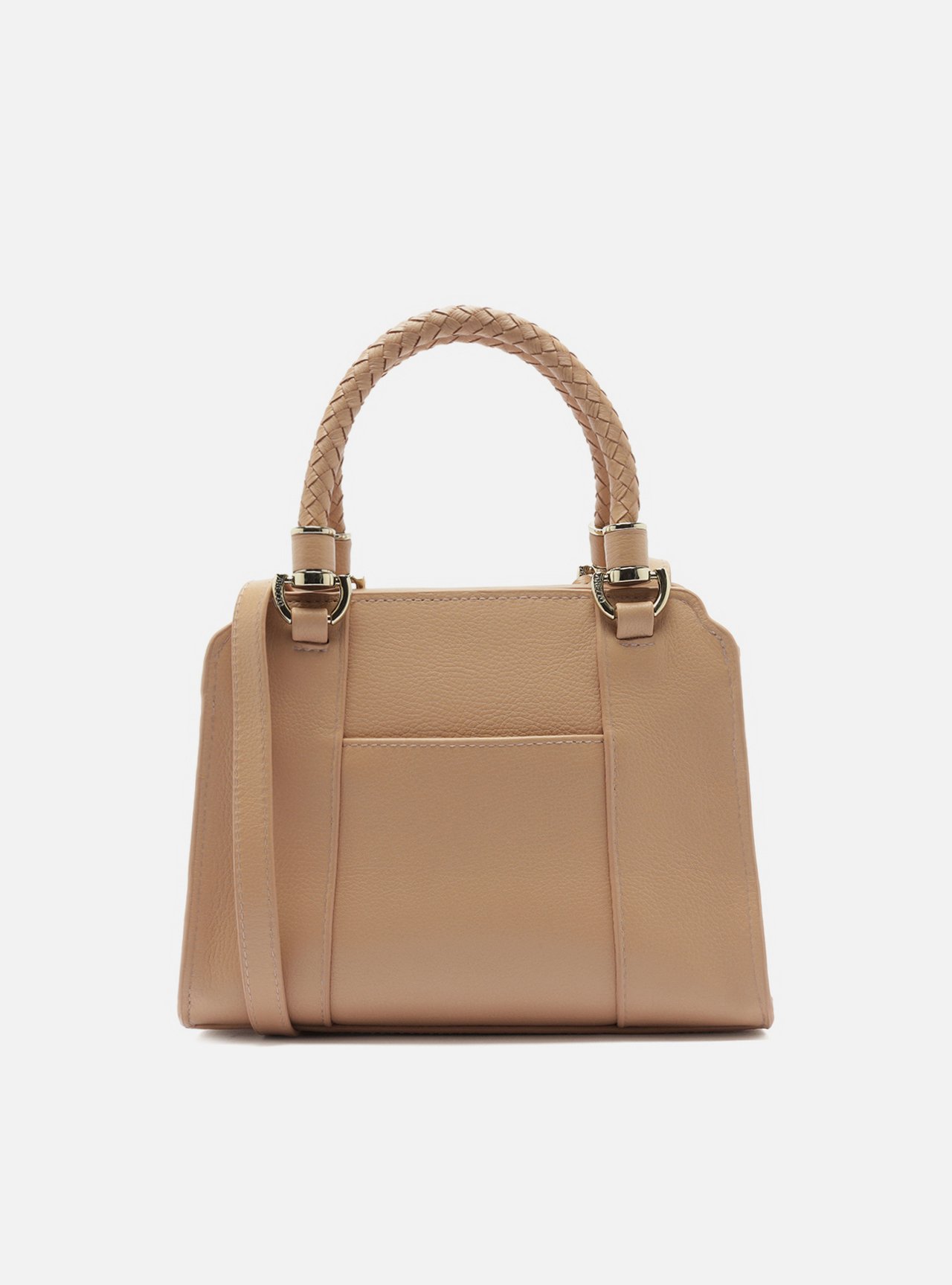 Bolsa Tote Couro Nude Piazza Média — foto 3