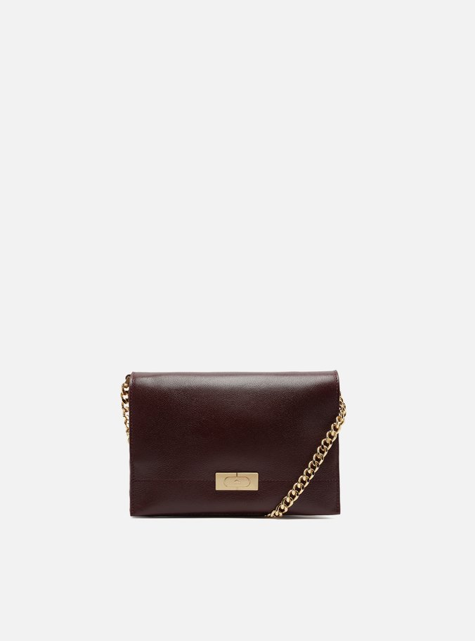 Bolsa Tiracolo Vermelha Couro Pequena Metais