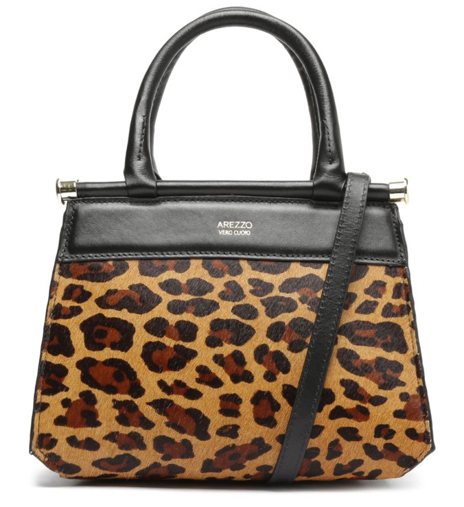 Bolsa Tote Preta Couro Maria Pequena Onça