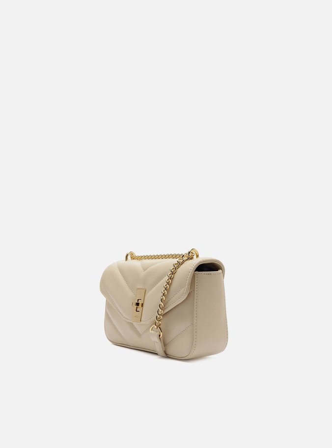 Bolsa Tiracolo Off-White Matelassê Corrente Pequena