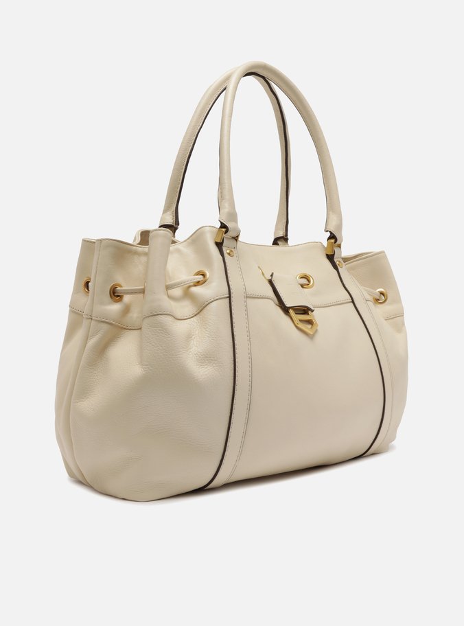 Bolsa Shopping Branca Couro Alicia Média
