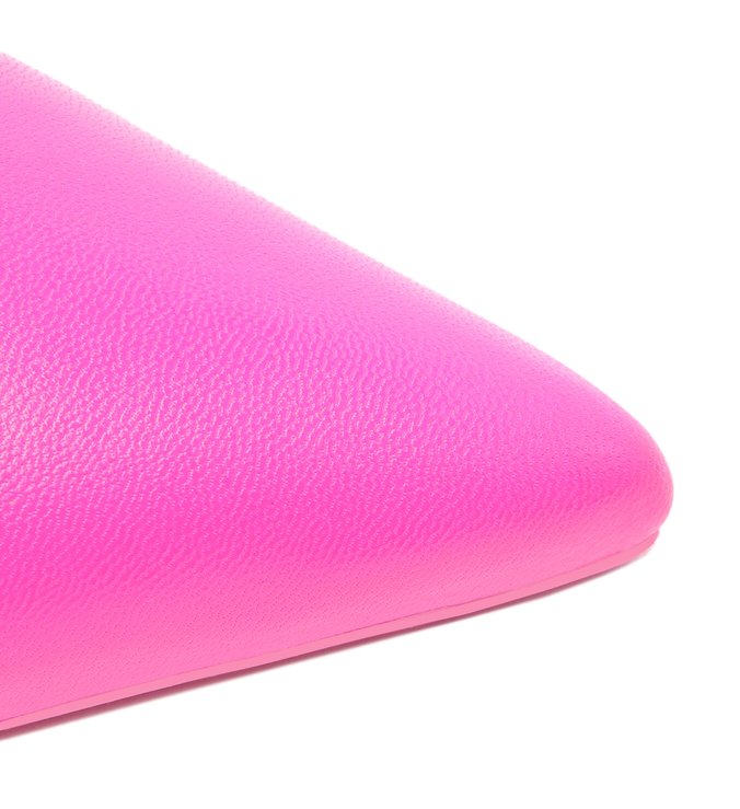 Scarpin Rosa Couro Salto Fino Baixo