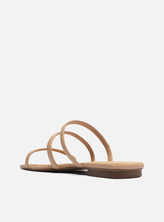 Rasteira Bege Nude Tiras Minimalista