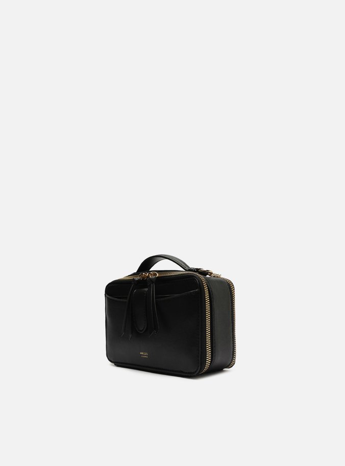 Bolsa Tiracolo Preta Pequena Bolso Duplo