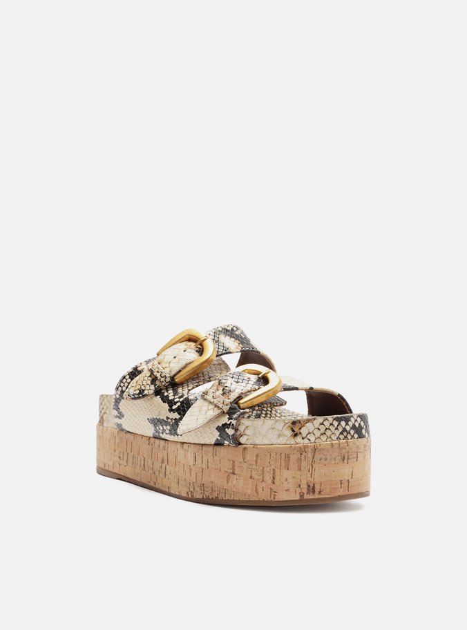 Sandália Snake Flatform Cortiça Fivelas