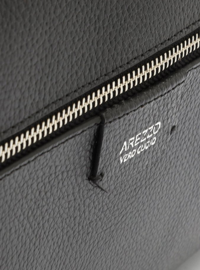 Mochila Preta Couro Miele Grande