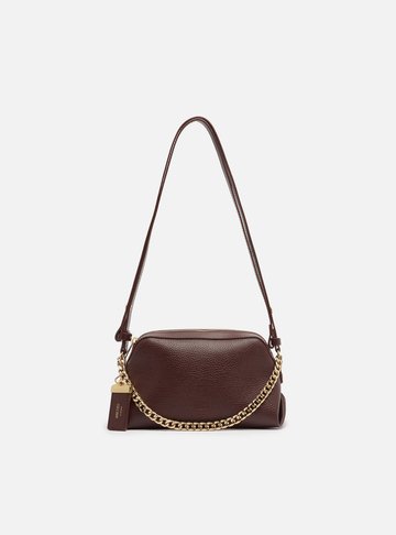 Bolsa Tote Marrom Pequena Tag Corrente