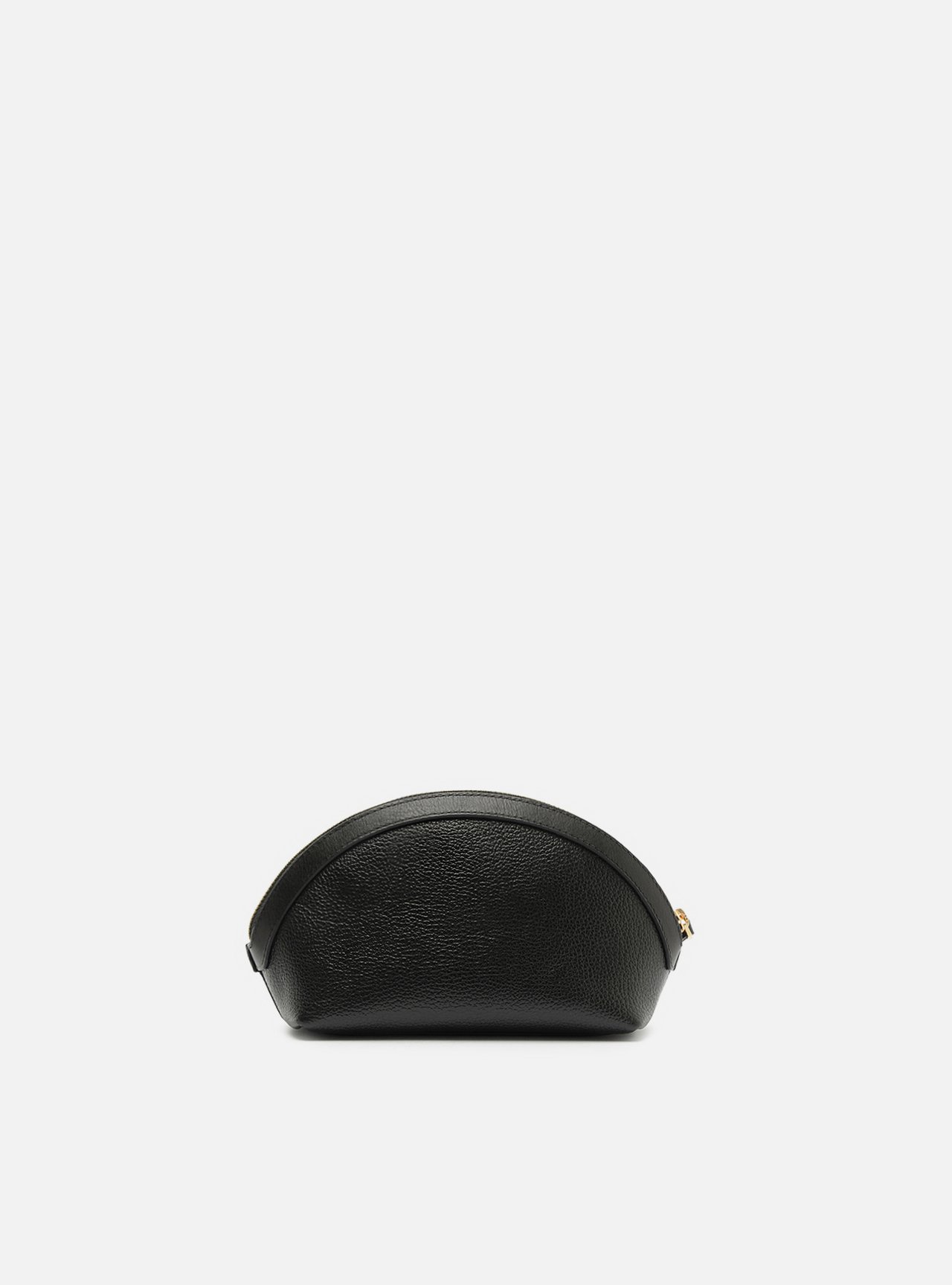 Necessaire Preta Couro Granulada Metais Dourados — foto 3