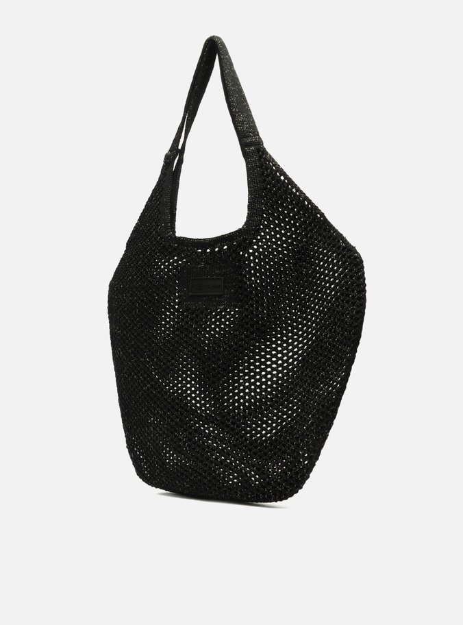 Bolsa Shopping Preta Crochê Mayra La Sirene